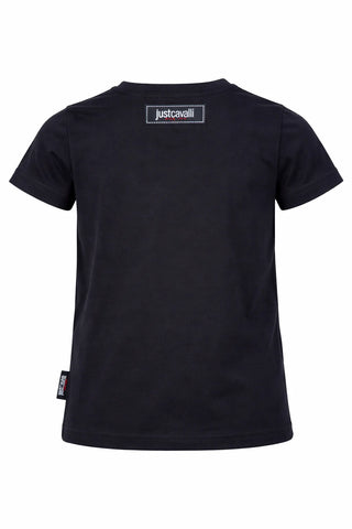 Just Cavalli T-shirt manica corta neonato con logo nero