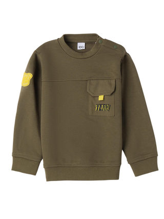 iDo felpa bambino con taschino verde militare 4F237 4951 iDO 