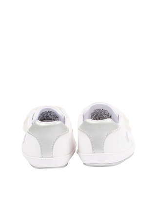 Calvin Klein scarpette neonata con logo glitter bianco