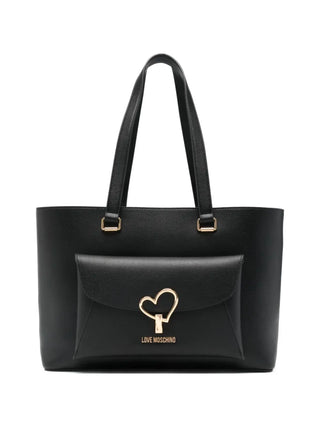 Love Moschino borsa a spalla in ecopelle con tasca nero