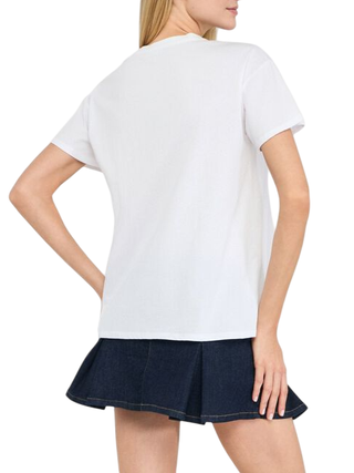 Liu Jo T-shirt in jersey con logo gioiello bianco UF5261JS923 Q9698 LIU JO 