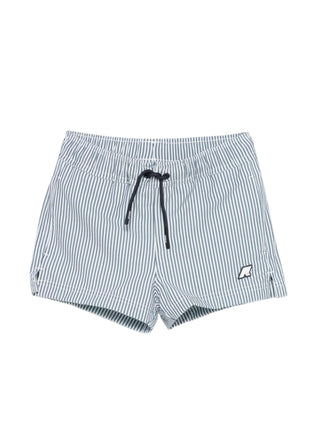 K-Way boxer mare a righe bambino bianco blu
