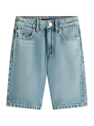 Tommy Hilfiger bermuda bambino in denim lavaggio medio