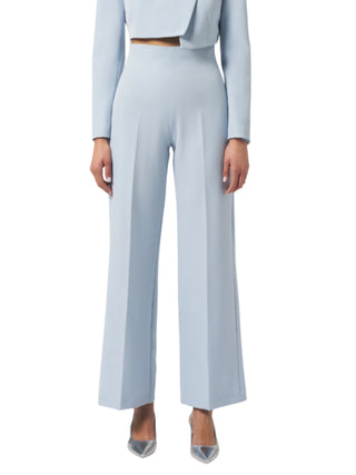 Silence pantaloni palazzo vita alta celeste