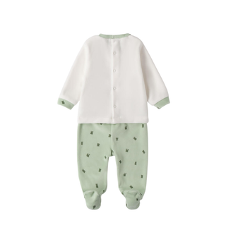 iDo tutina neonato in ciniglia bianco verde 4F003 0112 iDO