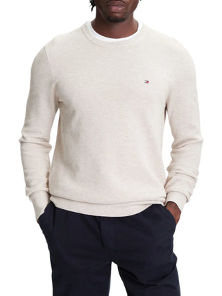 Tommy Hilfiger maglia tramata uomo in cotone avorio