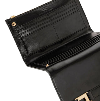 Elisabetta Franchi pochette in ecopelle con placca logo nero