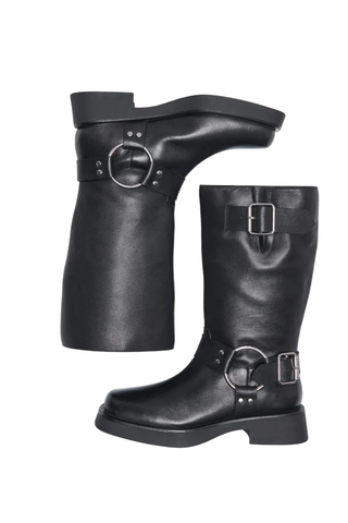 Only stivali biker in pelle nero 15356983 BLACK ONLY