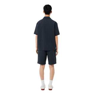 Lacoste bermuda uomo in seersuker misto cotone nero grigio