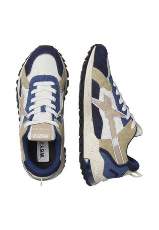 W6yz sneakers uomo Breeze in suede e tessuto tecnico blu verde
