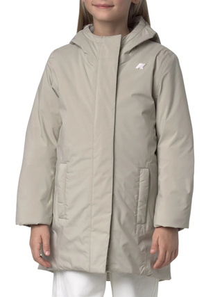 K-Way piumino lungo con cappuccio Denise beige K41383W B2X K-WAY 