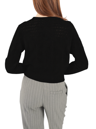 Yes Zee maglia traforata lurex nero M018-IQ00 0801 YES-ZEE