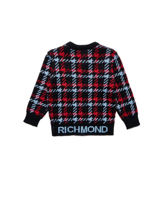 John Richmond maglia neonato in fantasia Pied de poule nero RIA25041MA CHECK John RICHMOND