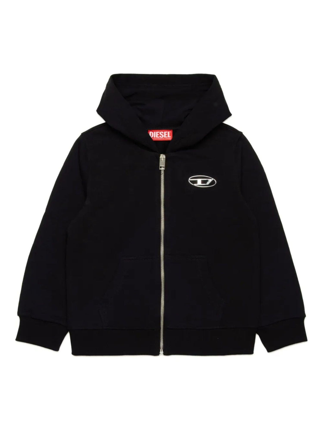 Diesel felpa con zip e cappuccio Smacis nero