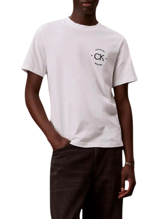Calvin Klein Jeans T-shirt uomo manica corta con logo bianco