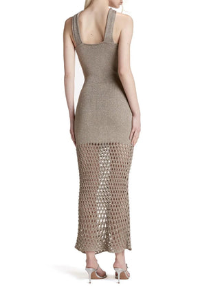 midi, scollo c/gioiello, crochet, lurex