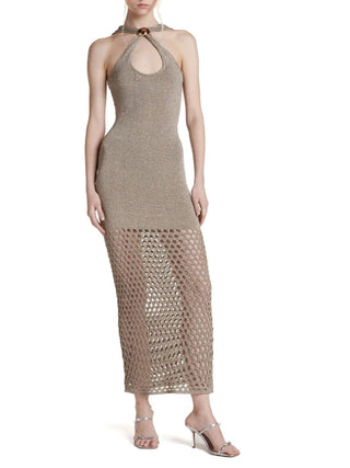 midi, scollo c/gioiello, crochet, lurex