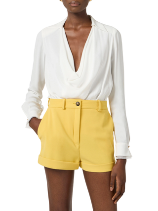 Elisabetta Franchi camicia body in georgette avorio