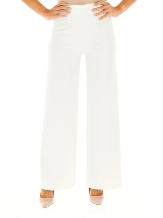 Vicolo pantaloni palazzo in crepe panna TF0356 PANNA VICOLO