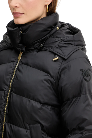 Pinko piumino lungo Calzone con cappuccio nero 105720-A2TF Z99 PINKO