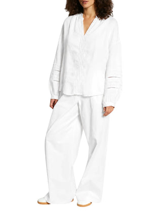 Jc Sophie blusa donna Leslie in lino bianco