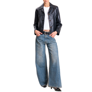 Vicolo giacca in pelle donna con tasche nero TF0327 NERO VICOLO