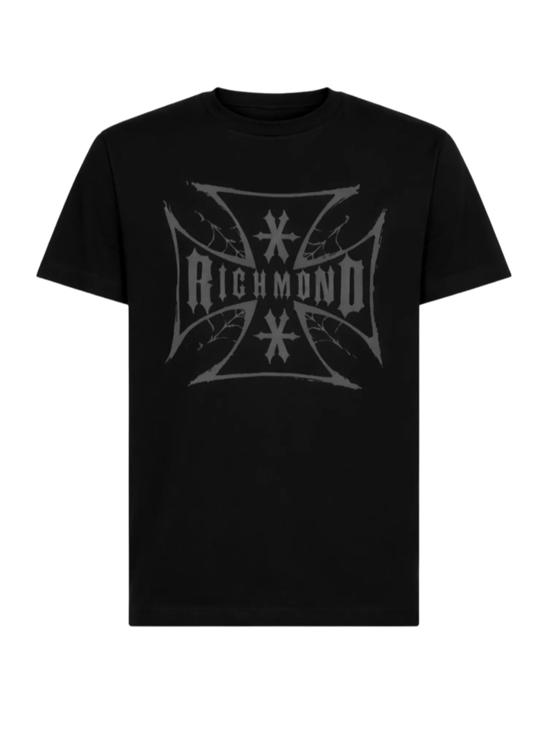 John Richmond T-shirt manica corta con logo strass nero