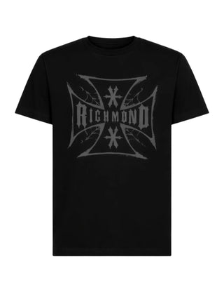 John Richmond T-shirt manica corta con logo strass nero