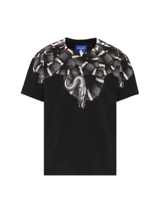 County of Milan T-shirt bambino con stampa snake nero F5CMJBTH042 110 COUNTY OF MILAN KIDS 