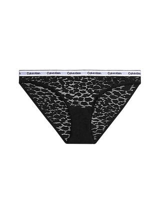 Calvin Klein Underwear slip in pizzo stretch con logo nero