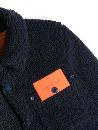 Marc Jacobs giacca Teddy con maxi logo blu