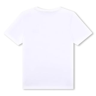 Boss T-shirt a maniche corte in jersey con logo bianco