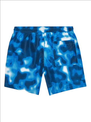Calvin Klein beachwear boxer mare in fantasia con maxi logo blu