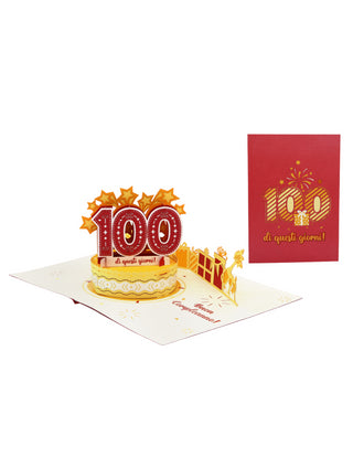 Origamo biglietto di auguri pop up 100 di questi giorni