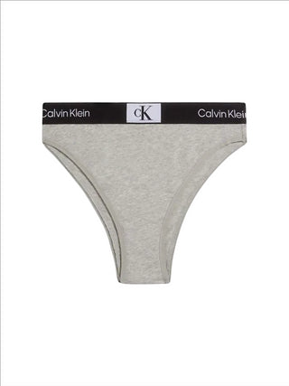 Calvin Klein slip in cotone stretch con banda iconica grigio