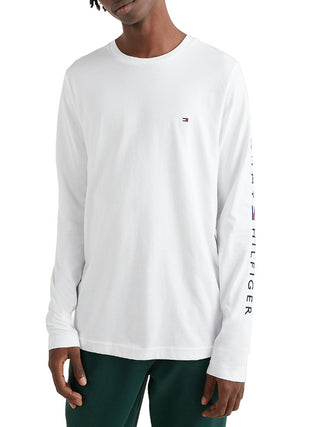 Tommy Hilfiger T-shirt a maniche lunghe con ricamo logo bianco