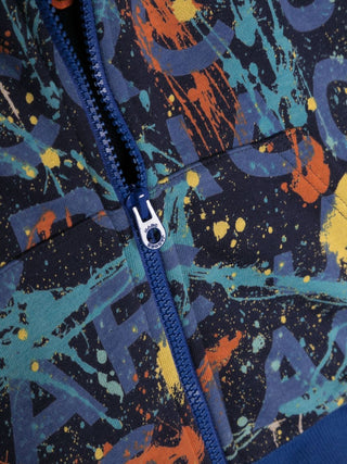Marc Jacobs felpa con cappuccio e zip in fantasia multicolor blu