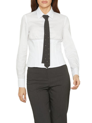 Relish camicia a manica lunga Flipper con cravatta bianco