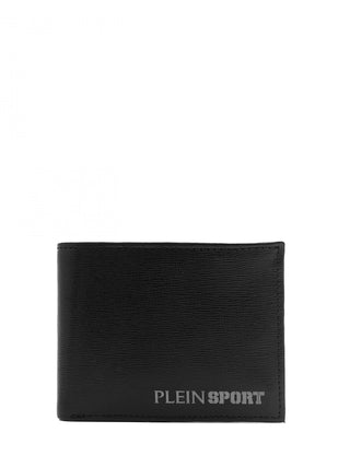 Philipp Plein Sport portafogli a libro in pelle martellata con logo nero
