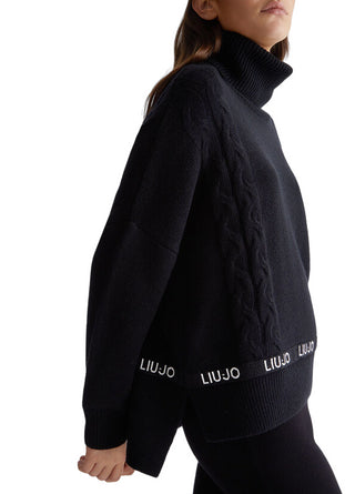 Liu Jo maglia dolcevita in misto lana nero