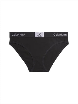 Calvin Klein slip in cotone stretch con banda logata nero
