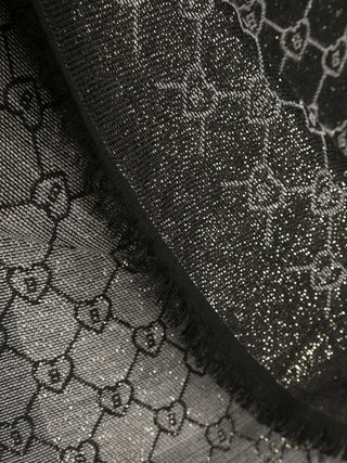 Blugirl foulard in misto lana e viscosa con logo all over nero
