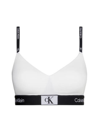 Calvin Klein reggiseno brassiere con banda logata bianco