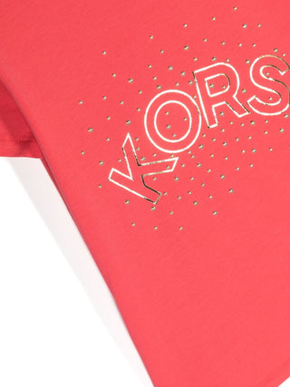 Michael Kors T-shirt a manica corta in jersey con borchie rosa