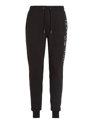 Tommy Hilfiger pantaloni joggers con polsini e maxi logo nero