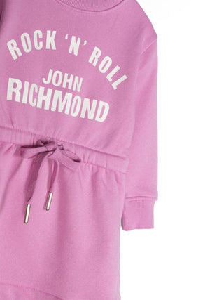 John Richmond abito in felpa a maniche lunghe con logo e coulisse rossa