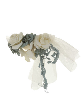MIMILU' Fermaglio da cerimonia con fiori e tulle Bianco/Celeste