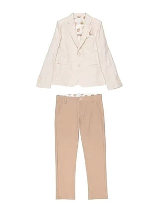 Carlo Pignatelli completo giacca in misto lino e pantalone beige sabbia