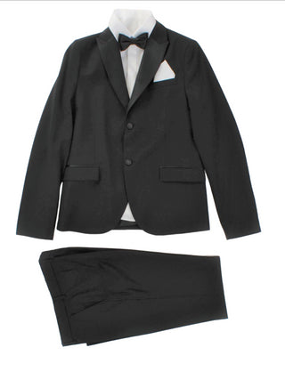 Brando completo giacca pantaloni camicia pochette e papillon nero