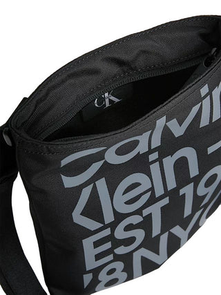 Calvin Klein Jeans borsa a tracolla uomo con stampa logo nero